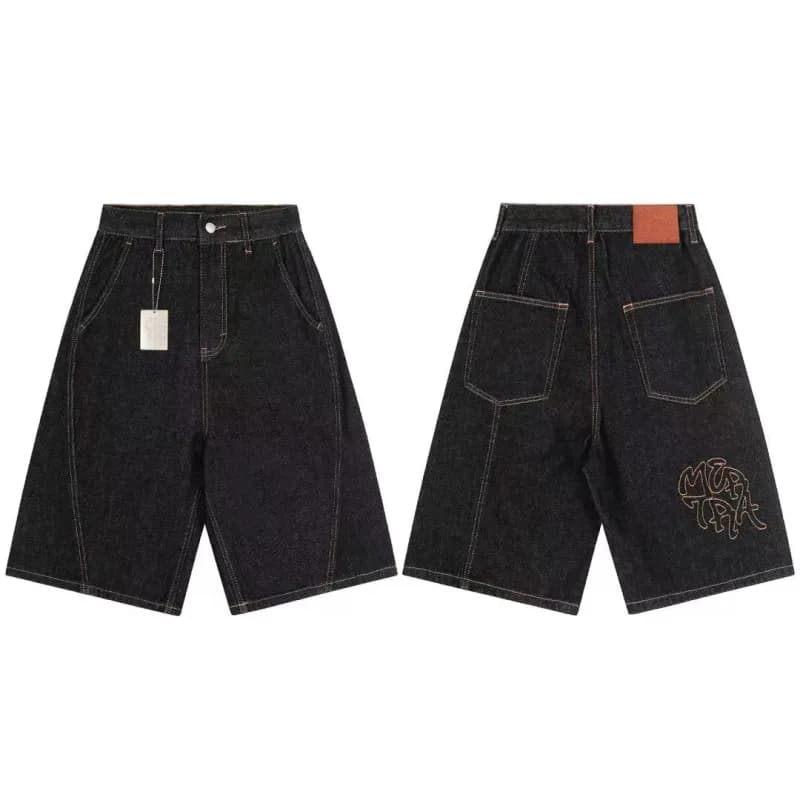 Sp5der Denim Shorts Embroidered Logo