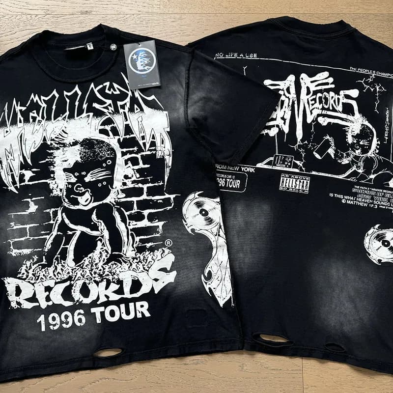 Hellstar Graphic Tee Flame Logo — 6779 洗水黑