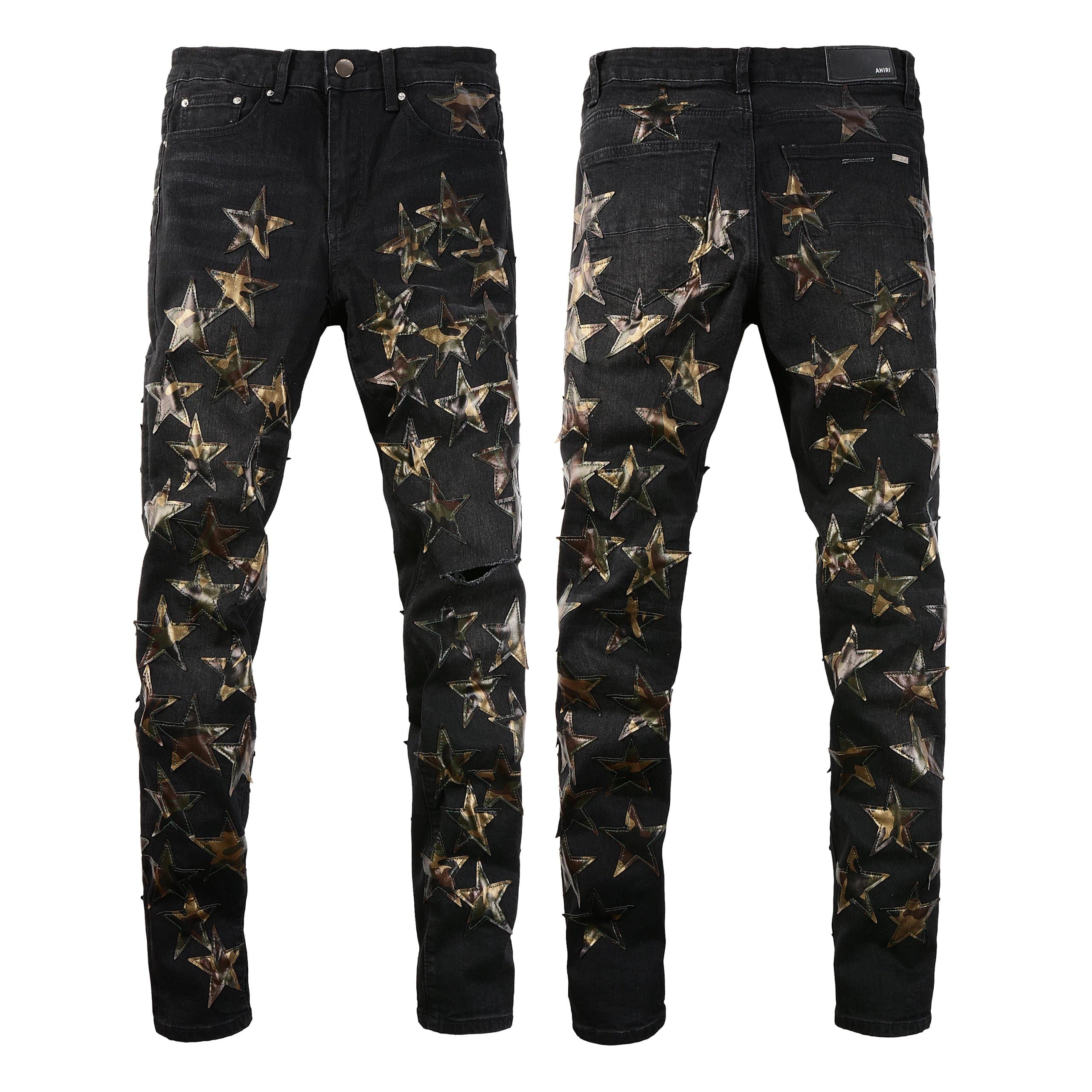 Amiri Star Patch Jeans Black Star Appliqué — 020311167