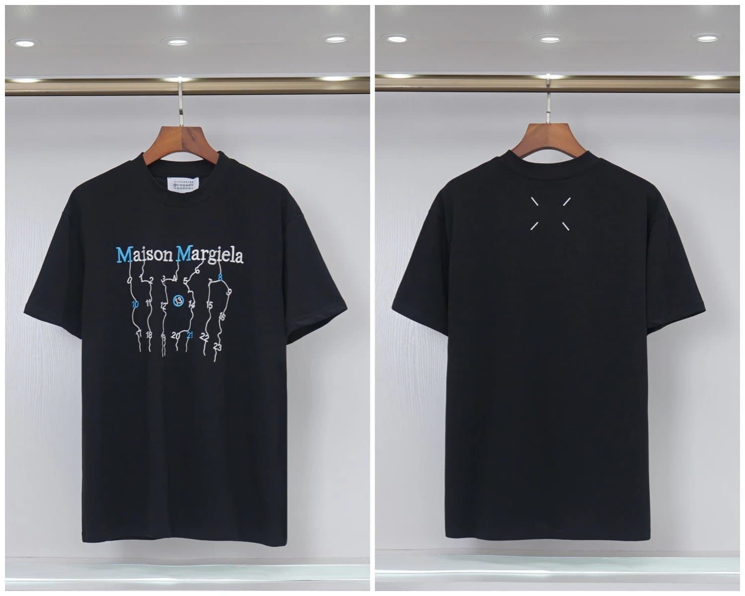 Maison Margiela Numbered Tee Numeric Collar Print — 2078黑色