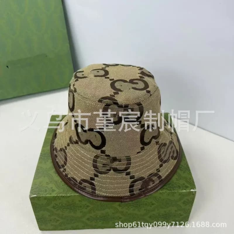 Gucci Baseball Cap GG Monogram — 包边款G渔夫帽卡其