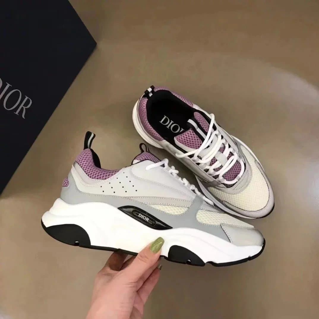 Dior B23 Low White Grey Purple Mesh