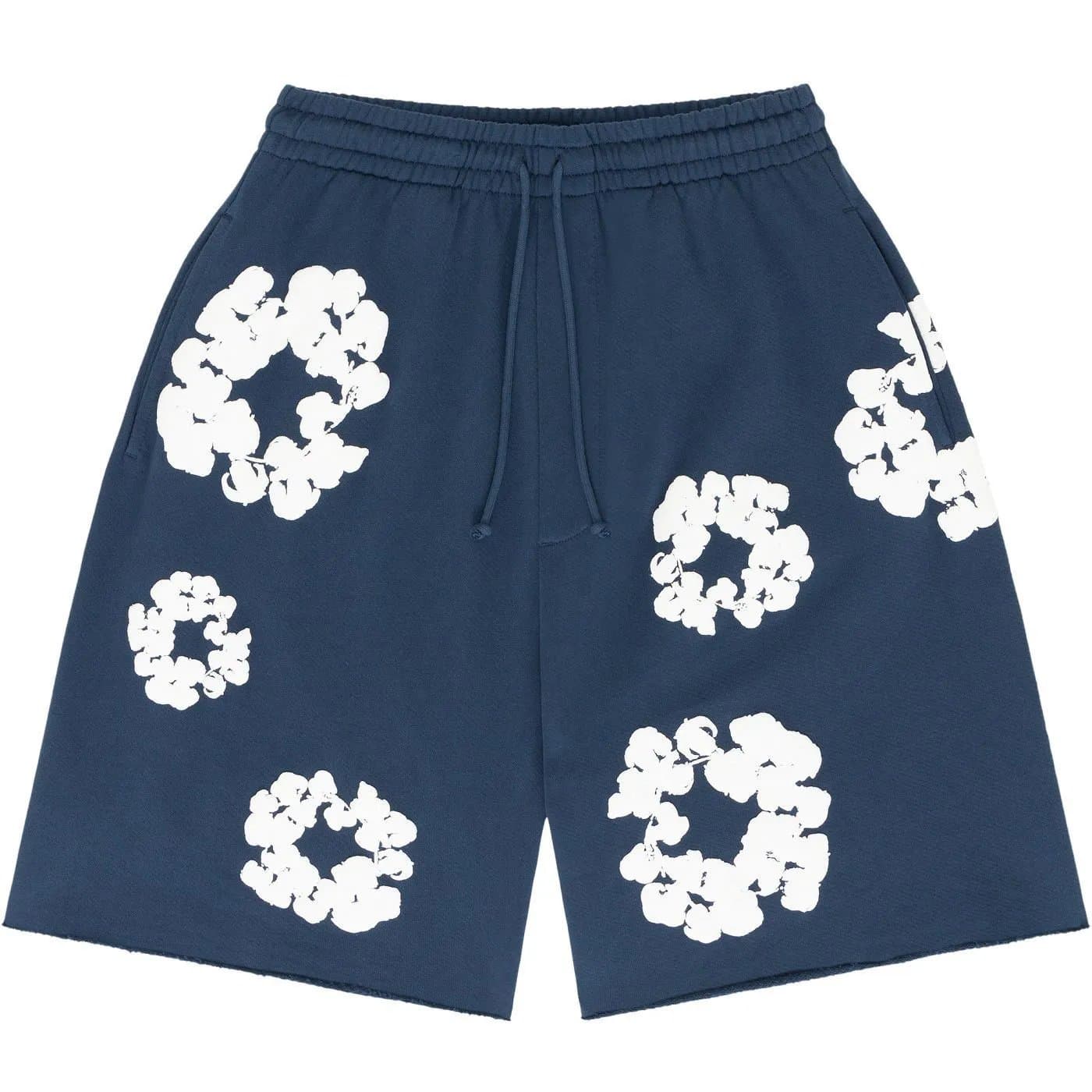 Off-White Shorts Set Cloud Print — 藏青短裤