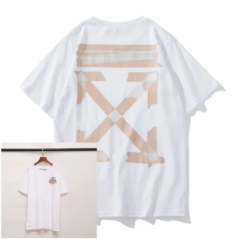 Off-White Painted Arrow T-Shirt Multicolor Paint Stroke — L651# 白