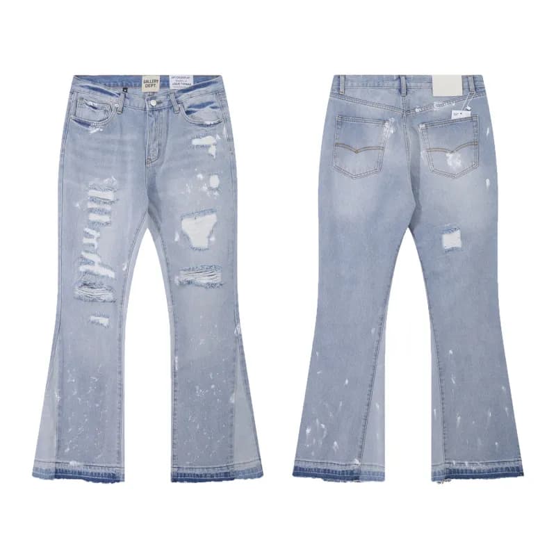Gallery Dept. Flared Jeans Distressed Paint-Splatter