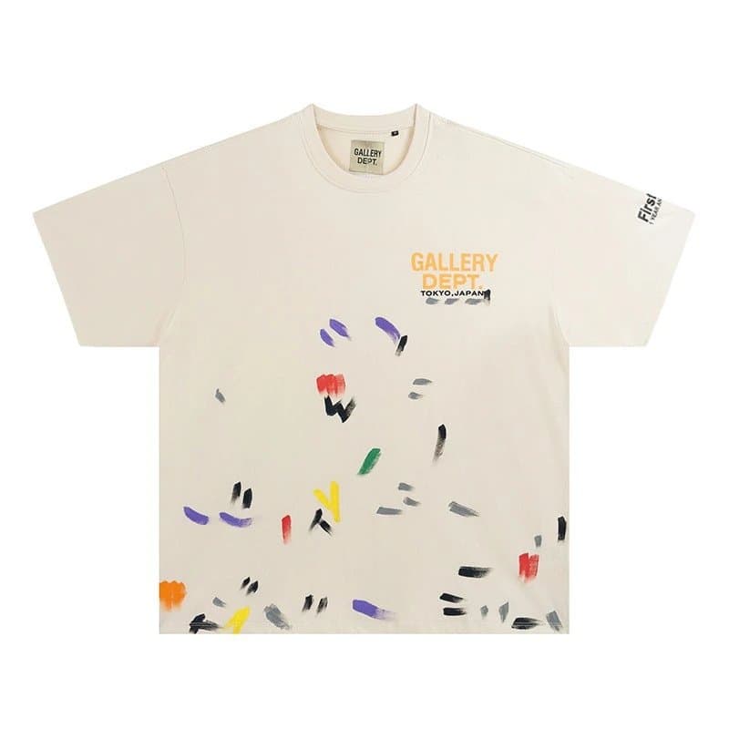 Graphic Tee Gallery Dept. Logo Print — 992# 杏色