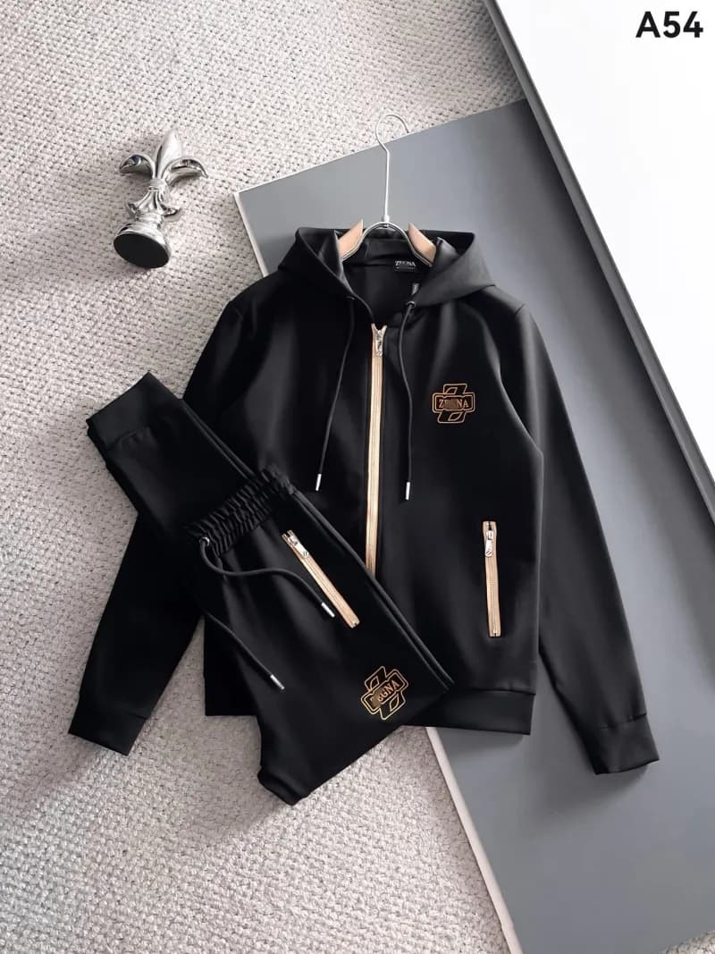 Moncler Track Suit Arrow Stripe — Black a54