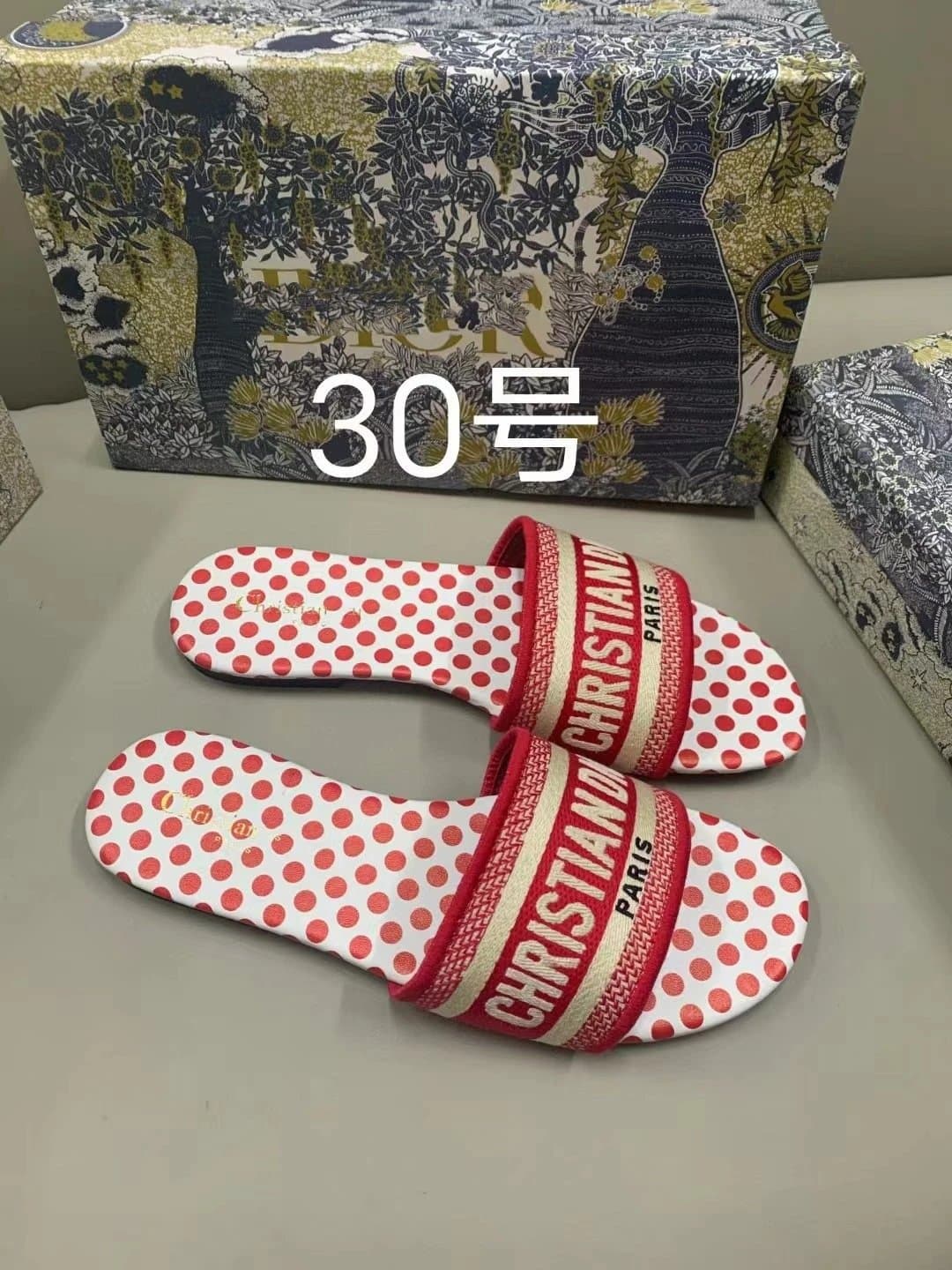 Dior Slide Sandal Oblique Logo Strap — 28