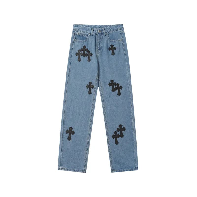 Chrome Hearts Cross Patch Jeans Multi Cross Embroidery — 9975