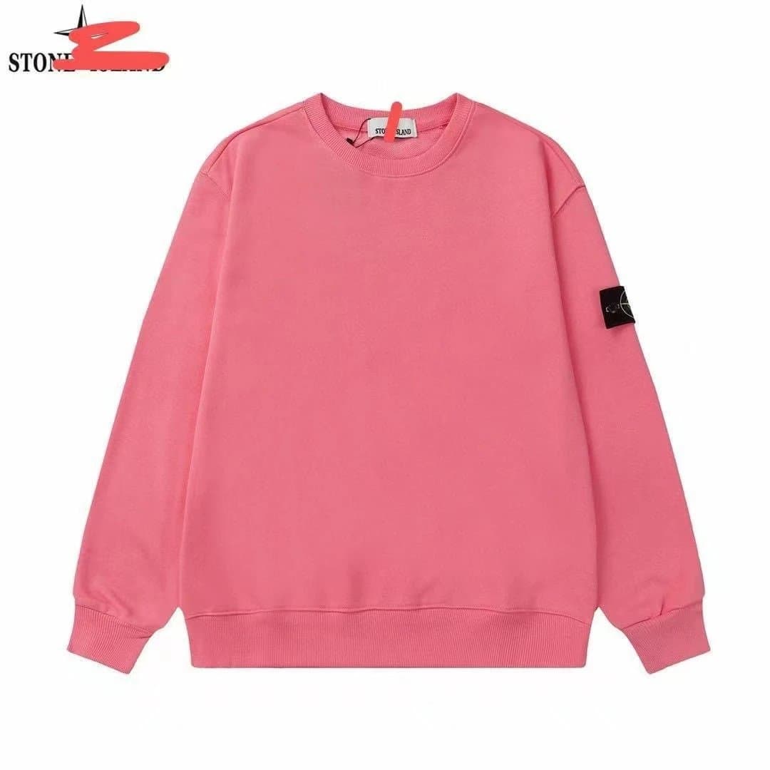 Stone Island Crewneck Sweatshirt Solid — M · 深粉红