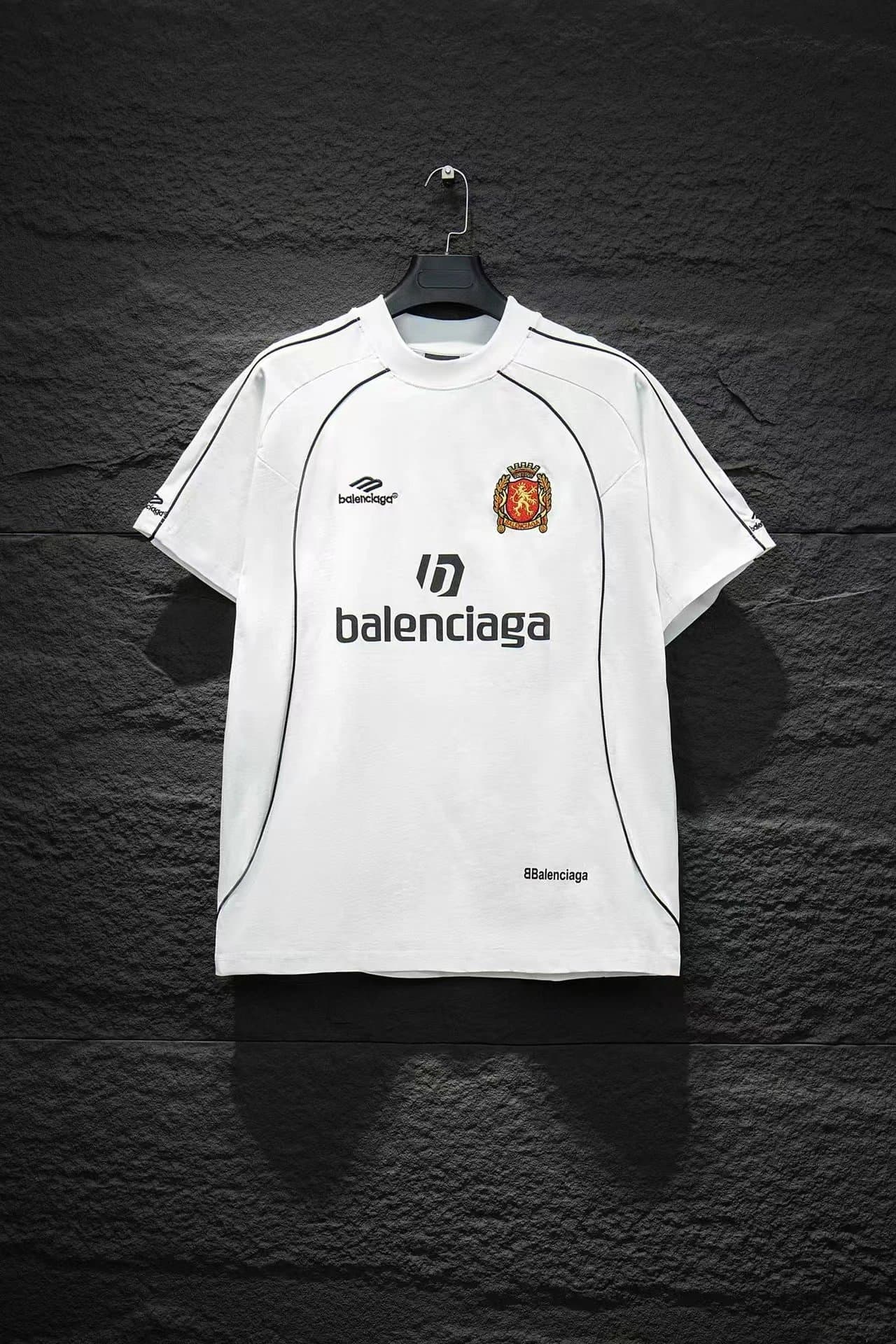Balenciaga Sport Jersey Tee White with Black Piping