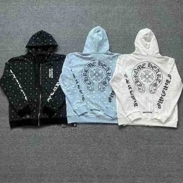 Chrome Hearts Hooded Sweatshirt Cross Logo Back — 5021 white