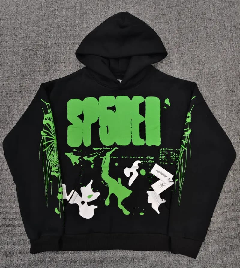 Sp5der Hoodie Graffiti Print
