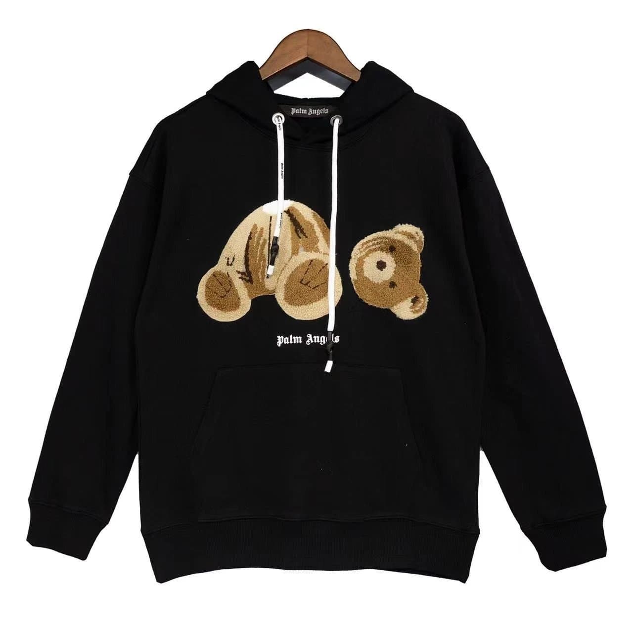 Palm Angels Teddy Bear Hoodie Embroidered Bear