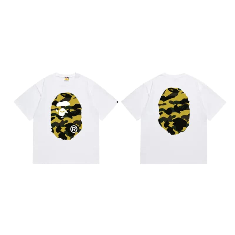 BAPE Graphic T-Shirt Ape Shall Never Kill Ape — 060白黄