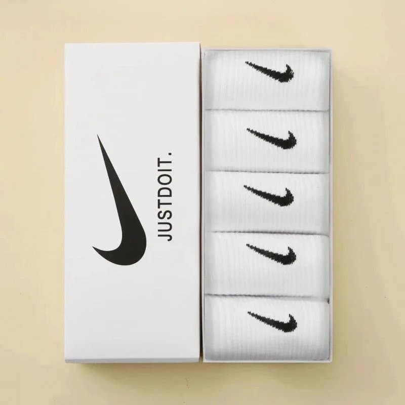 Nike Socks Swoosh Logo Pack — 5双装【白+白+白+白+白】白