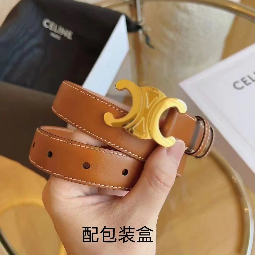 Celine Triomphe Belt Gold Buckle
