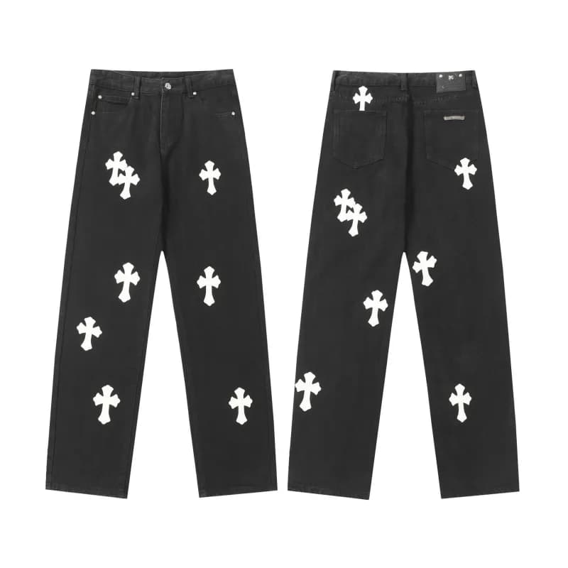 Chrome Hearts Cross Patch Jeans Multi Cross Embroidery — 802