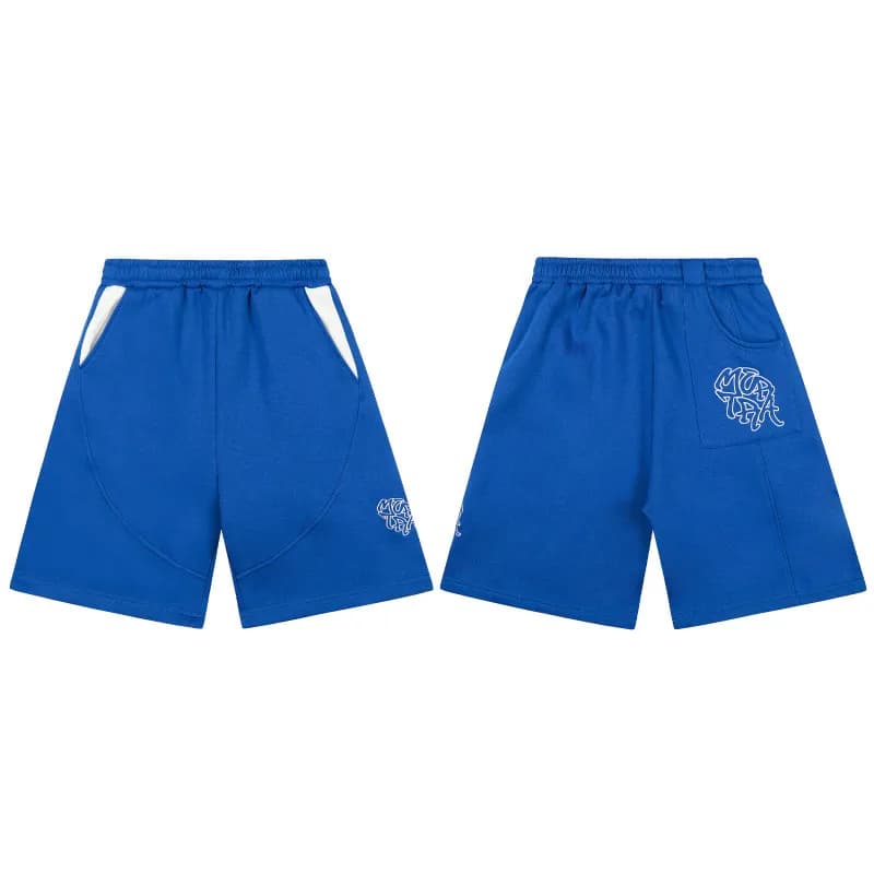 Palm Angels Logo Shorts Royal Blue with White Panel