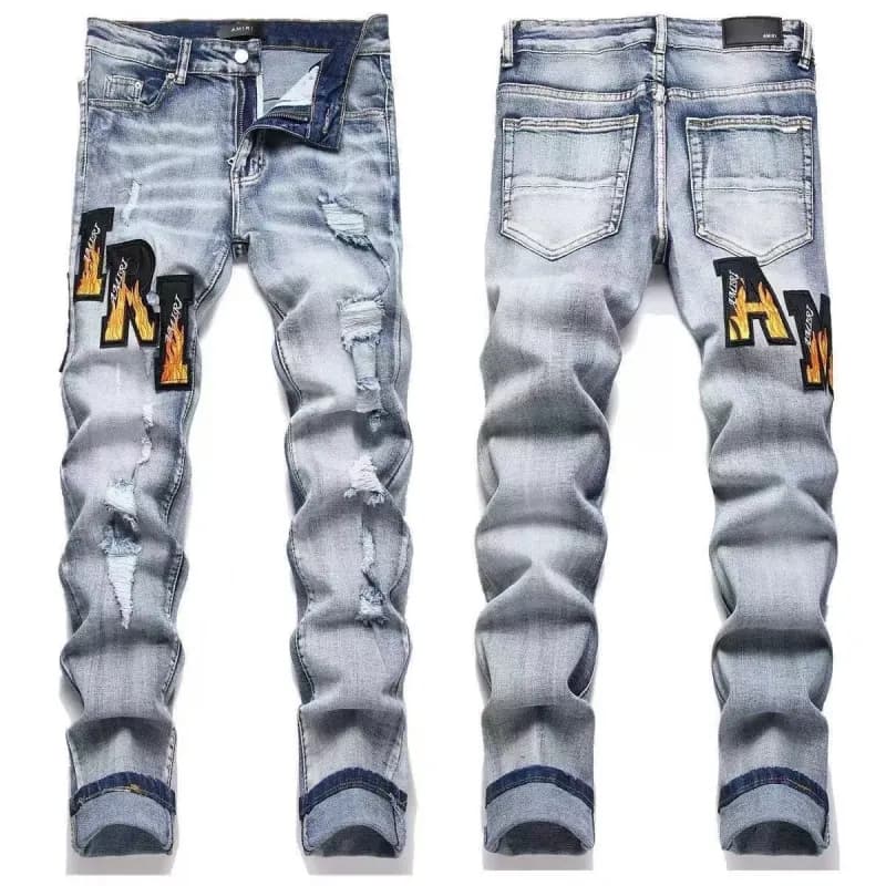 Amiri Distressed Patchwork Jeans Multi-Patch — M72