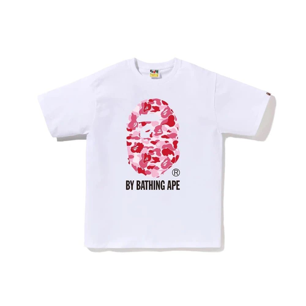 BAPE Zipper Tee Shark Face Print — 西瓜红  1004白粉