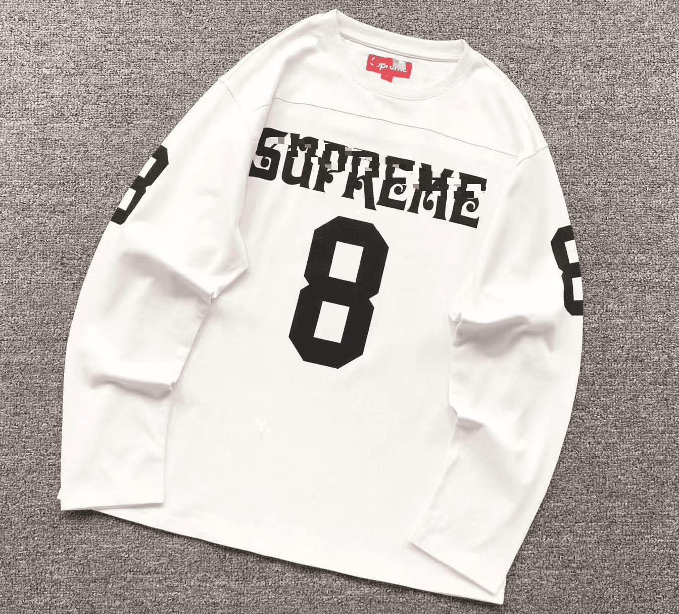 Supreme Half-Zip Sweatshirt Box Logo — E589#长袖足球球衣白色