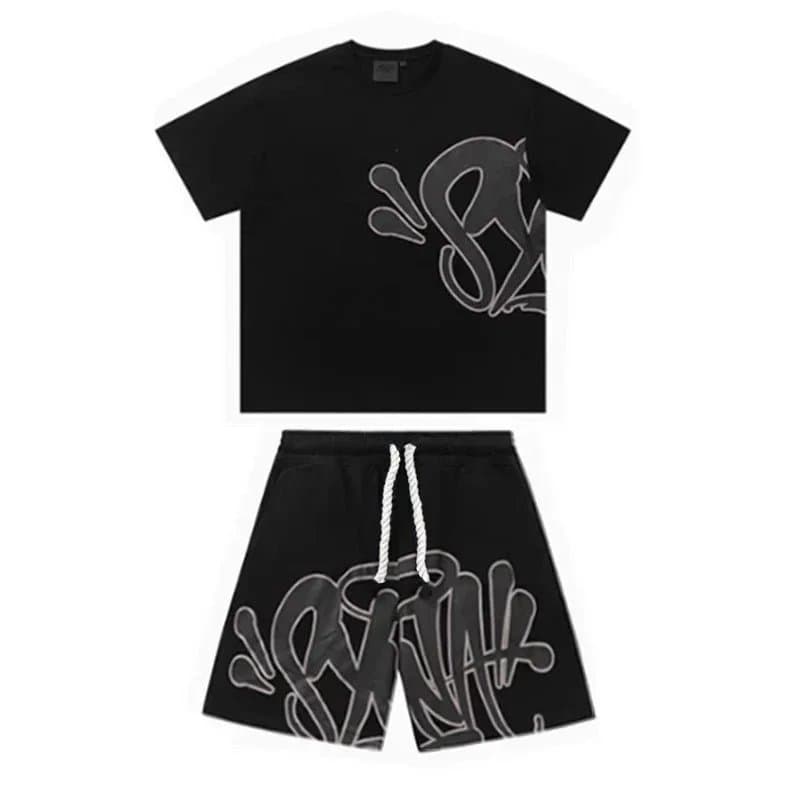 Sp5der Graphic Tee Spider Logo — 黑色短袖套装