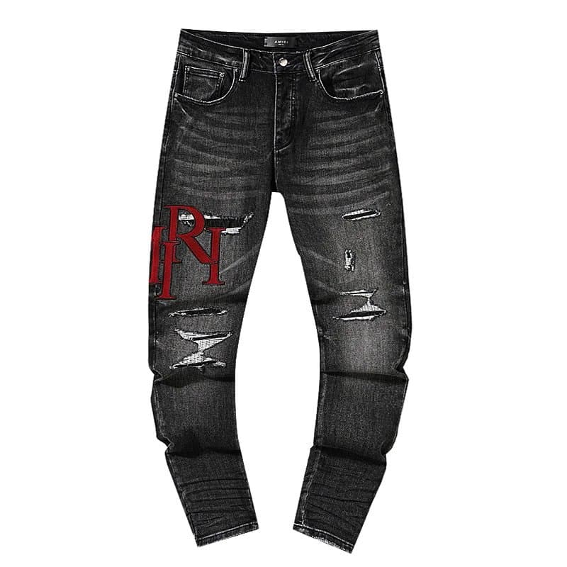 Amiri Distressed Jeans Logo Patch — AM320#