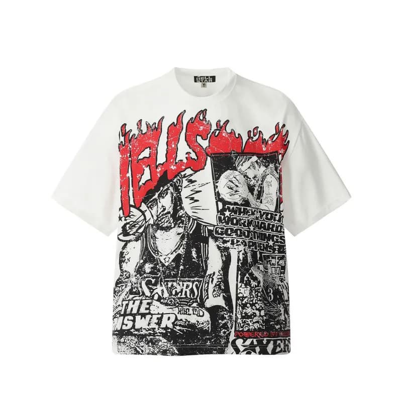 Hellstar Ribcage Tee Skeleton Print — HE701白色