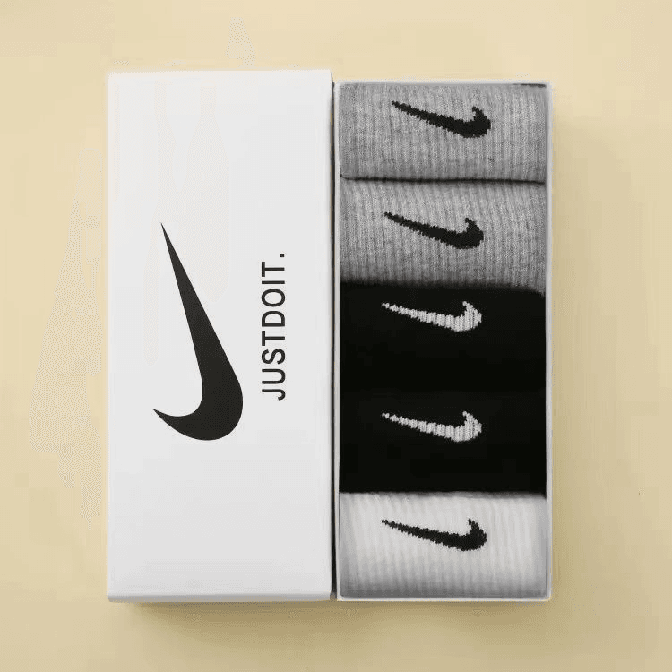 Nike Socks 5-Pack — 5双装【黑+黑+灰+灰+白】