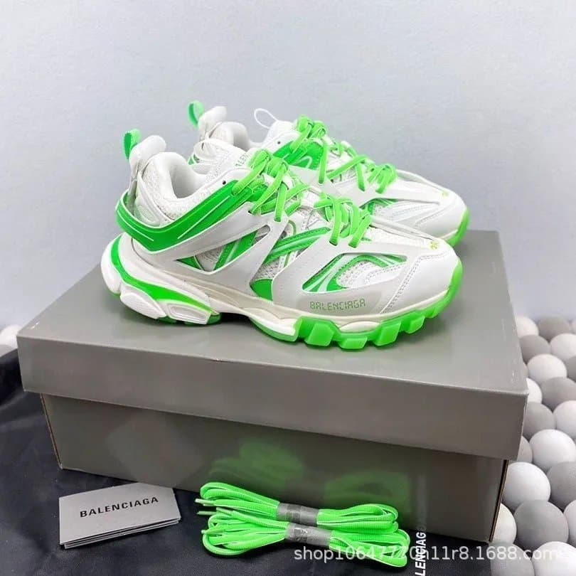 Balenciaga Speed Trainer Rainbow Laces — 绿