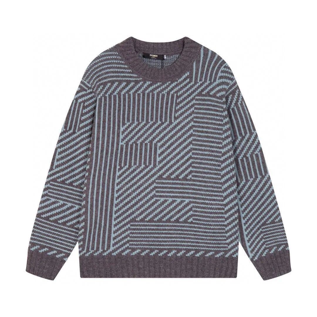 Fendi Knit Sweater Geometric Pattern