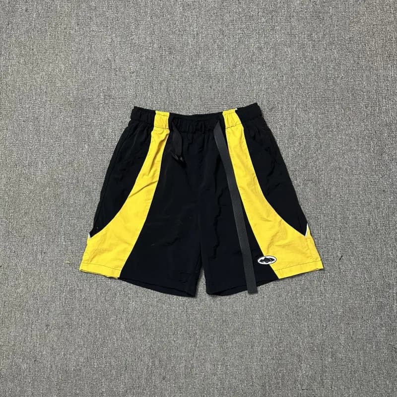 Off-White Track Shorts Black Yellow Panel