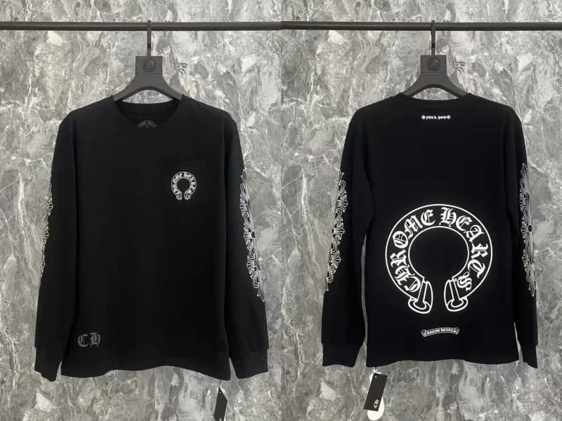 Chrome Hearts Long Sleeve Tee Stay Fast Graphic — Black 2124