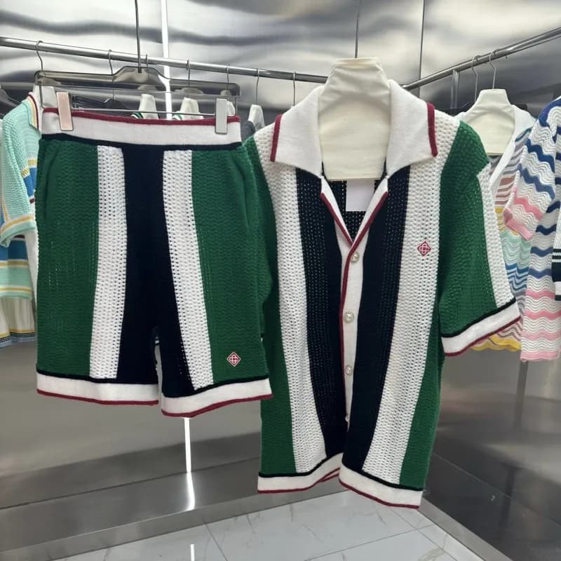 Off-White Knit Polo Dress Multi-Color Zigzag — 185-12