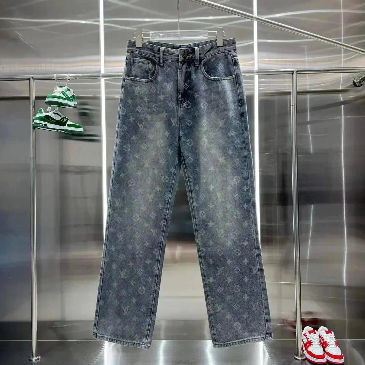 Louis Vuitton Patchwork Denim Trousers Pixelated Check — 14