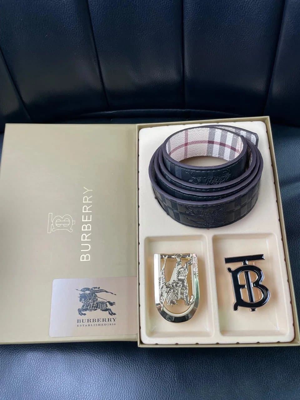Burberry Reversible Belt Check and Leather