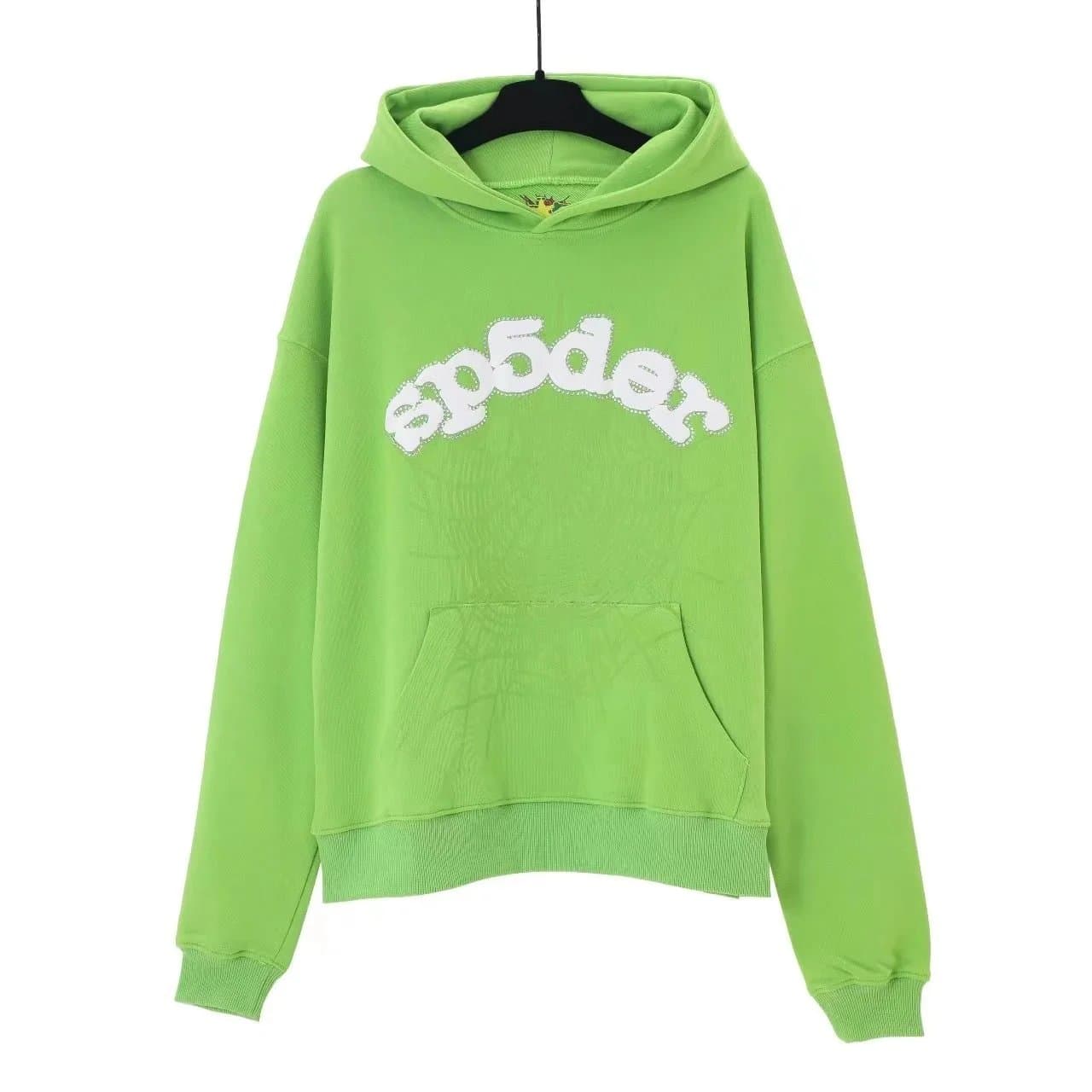 Sp5der Hoodie Spider Web Graphic — 09绿色