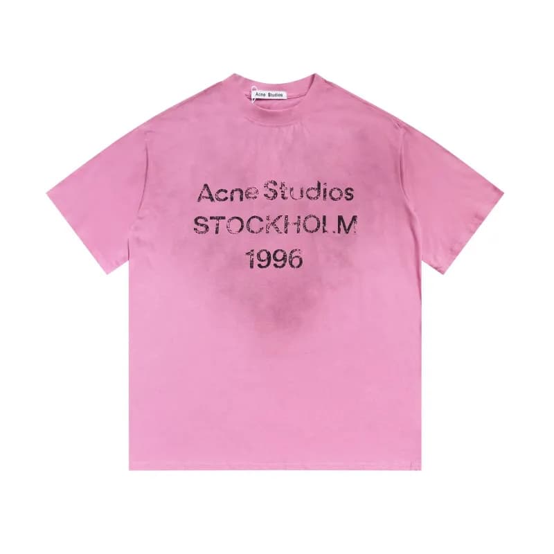 Acne Studios Long Sleeve T-Shirt Embroidered Logo Patch — AC02粉红色