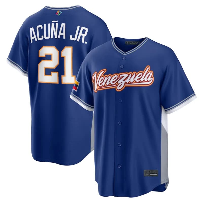 MLB Baseball Jersey Venezuela Flag Patch — 蓝色21号