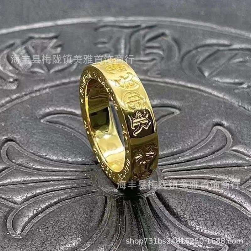 Chrome Hearts Cross Ring Pave Diamond — 金色永恒之心
