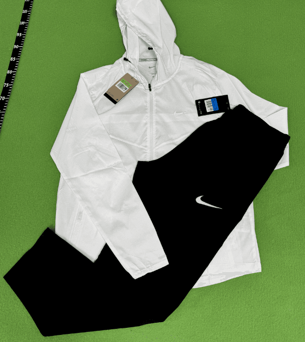 Nike Windrunner Jacket & Joggers Set White/Black