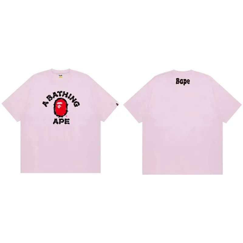 BAPE Ape Head Tee Camo Ape Logo — 702 pink