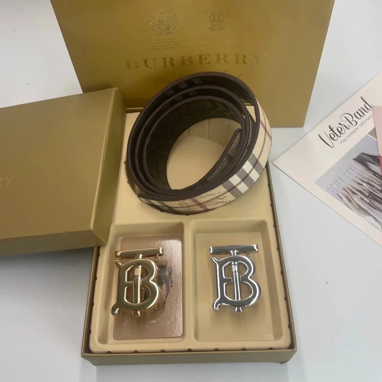 Burberry Reversible Belt House Check & Leather
