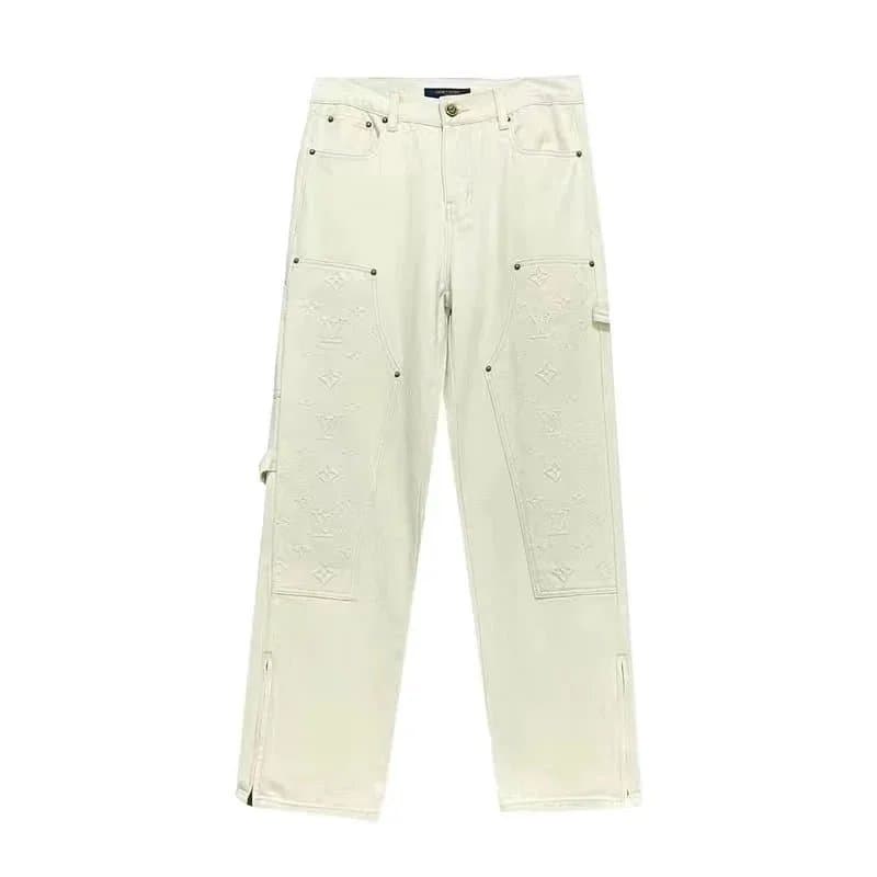 Louis Vuitton Patchwork Denim Trousers Pixelated Check — 1