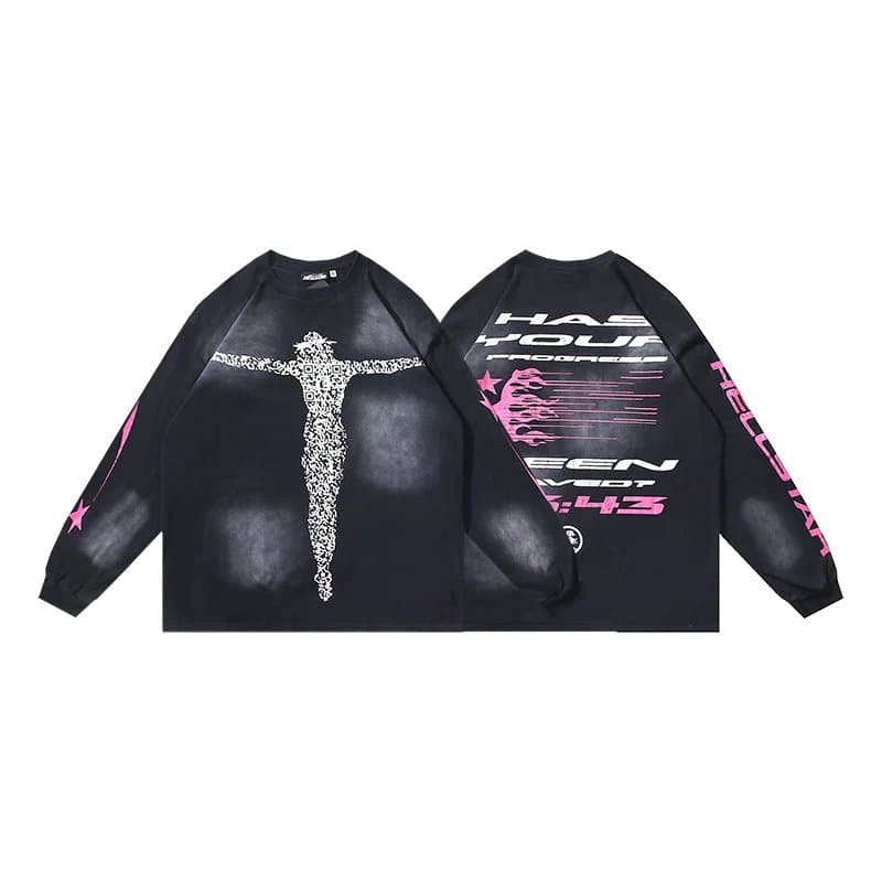 Hellstar Long Sleeve Tee Victory Within Graphic — 652洗水黑