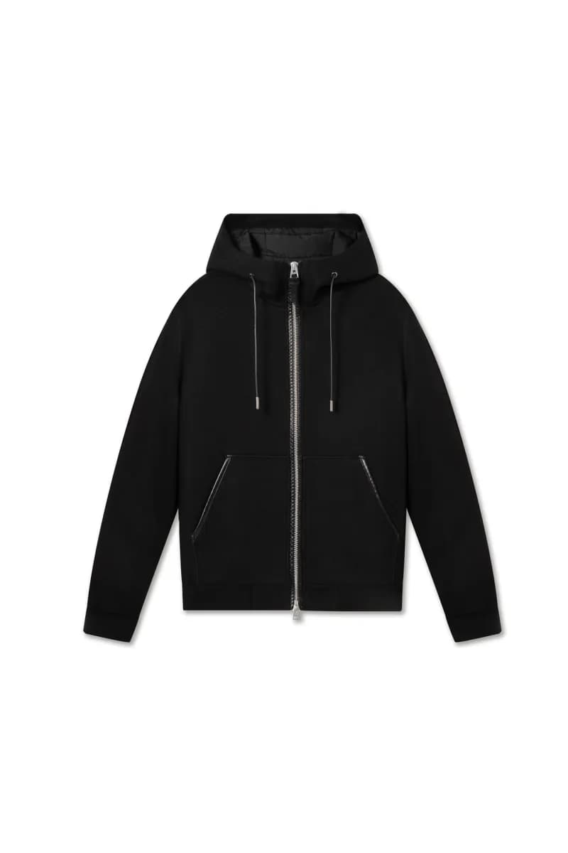 Thom Browne Zip-Up Hoodie Solid Black