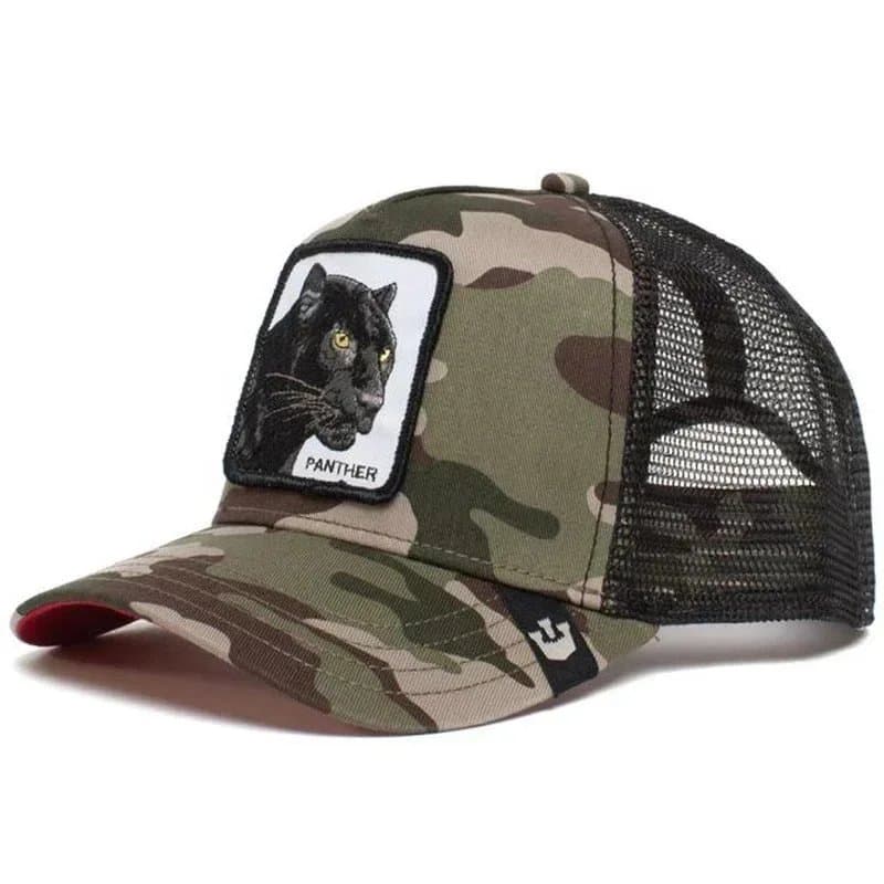 BAPE Trucker Cap Lone Wolf Patch — 可调节 · 迷彩豹