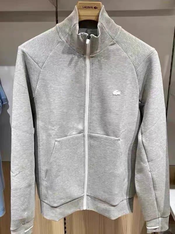 Lacoste Full-Zip Track Jacket Solid — 灰色
