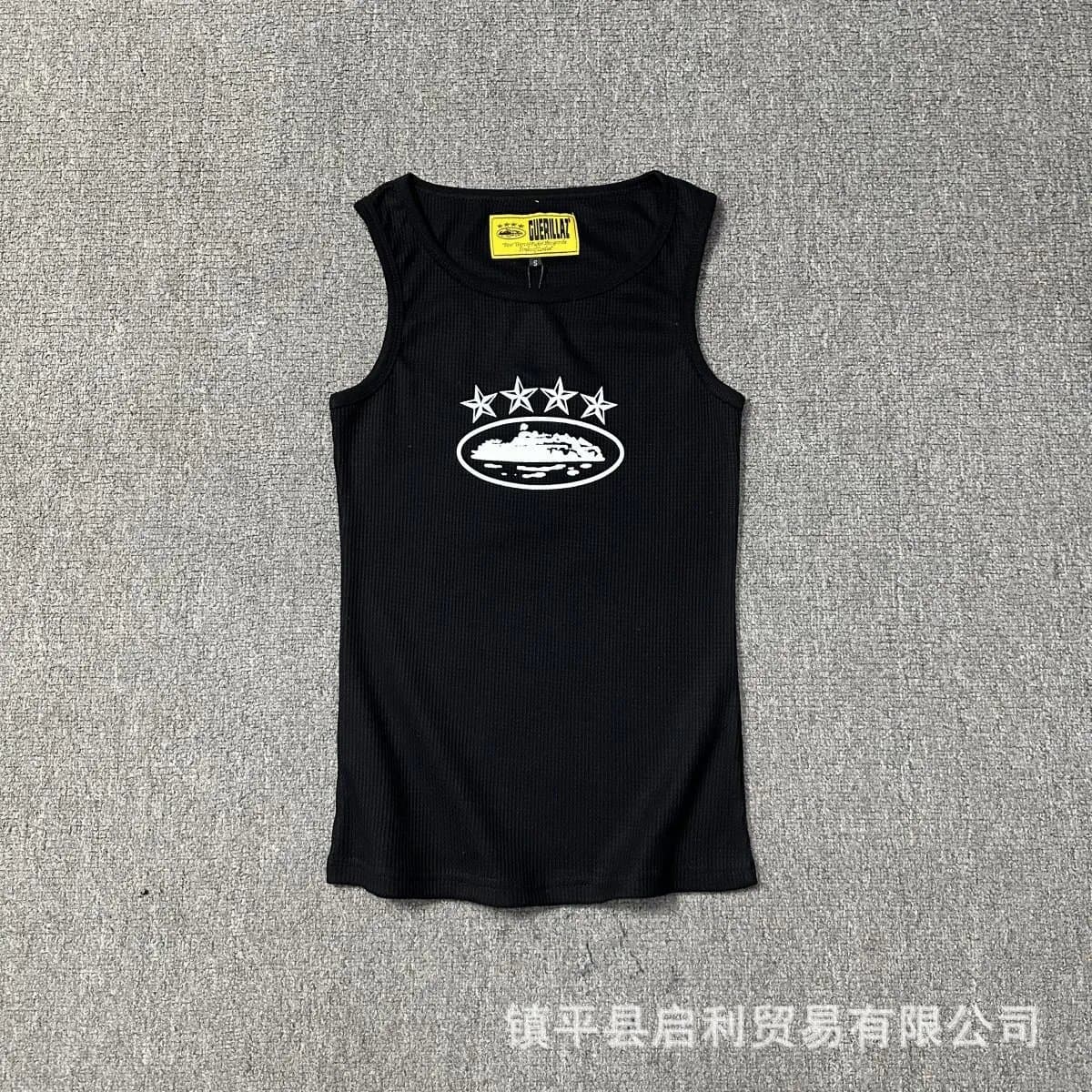 Chrome Hearts Ribbed Tank Top Five Stars Logo